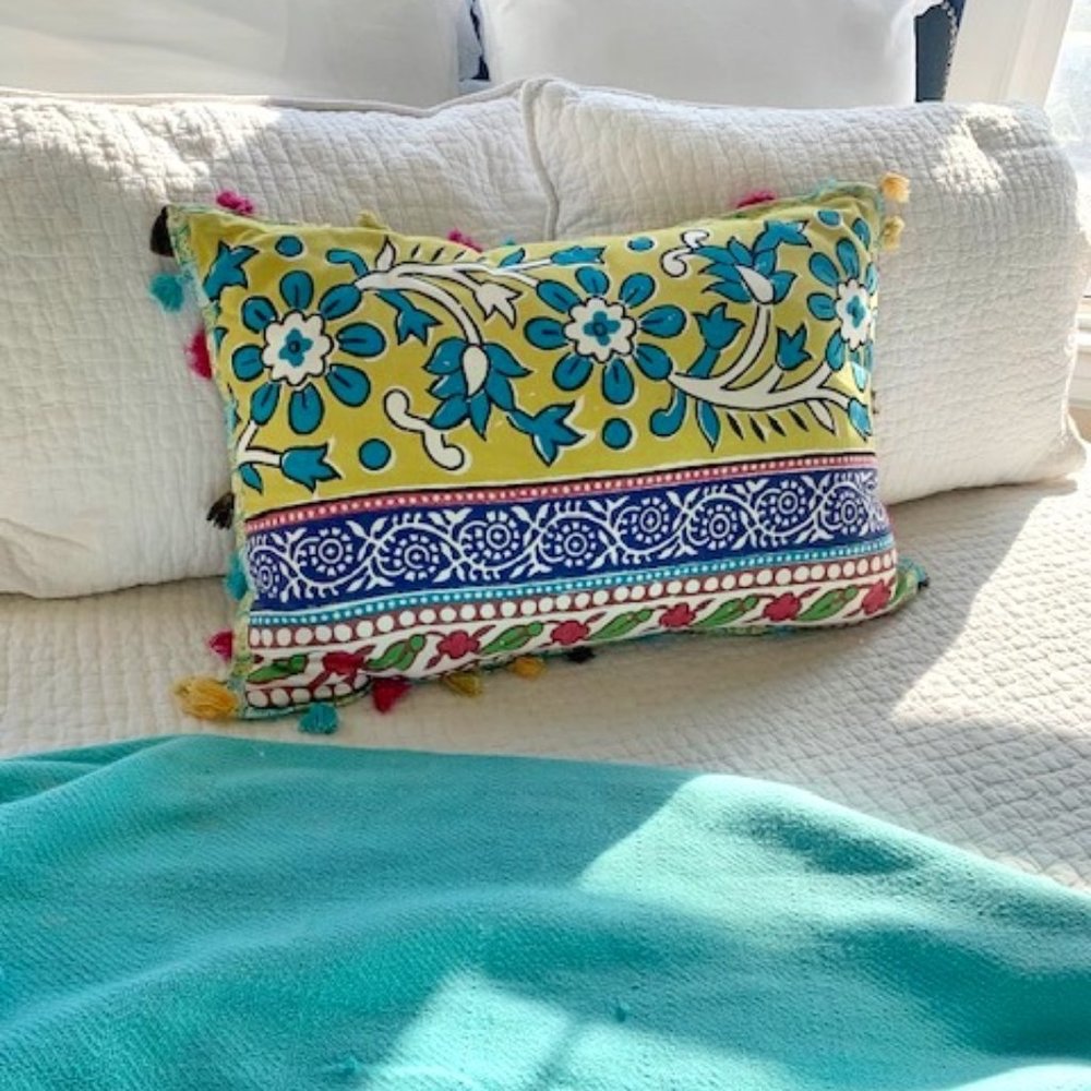 Anthropologie colorful decorative pillow 25 x 17